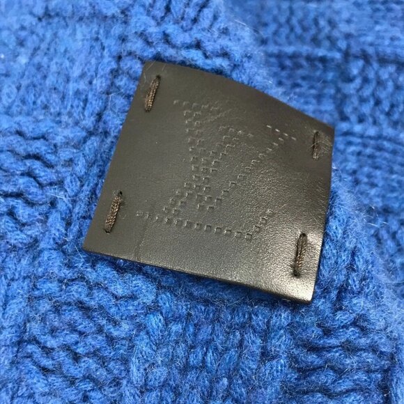 LOUIS VUITTON M75339 Echarpes helsinki leather tag Scarf Cashmere blue - Picture 2 of 10